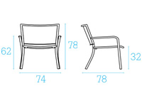 Emu Sessel Athena - Maße